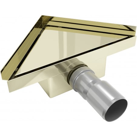 Mexen Flat-T M13 bodengleicher Ablauf dreieckig 20 x 20 cm, gold - 1510320