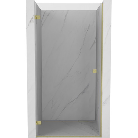Mexen Lunar-B vasak avatav dušiuks 90 cm, läbipaistev, harjatud kuldne - 832-090-000-55-00-L