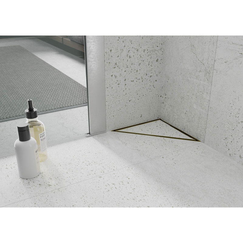 Mexen Flat-T M13 scarico a pavimento triangolare 20 x 20 cm, oro - 1510320