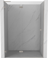 Mexen Lunar L portes de douche pivotantes gauche 130 cm, transparentes, nickel brossé - 834L-130-000-97-00-L