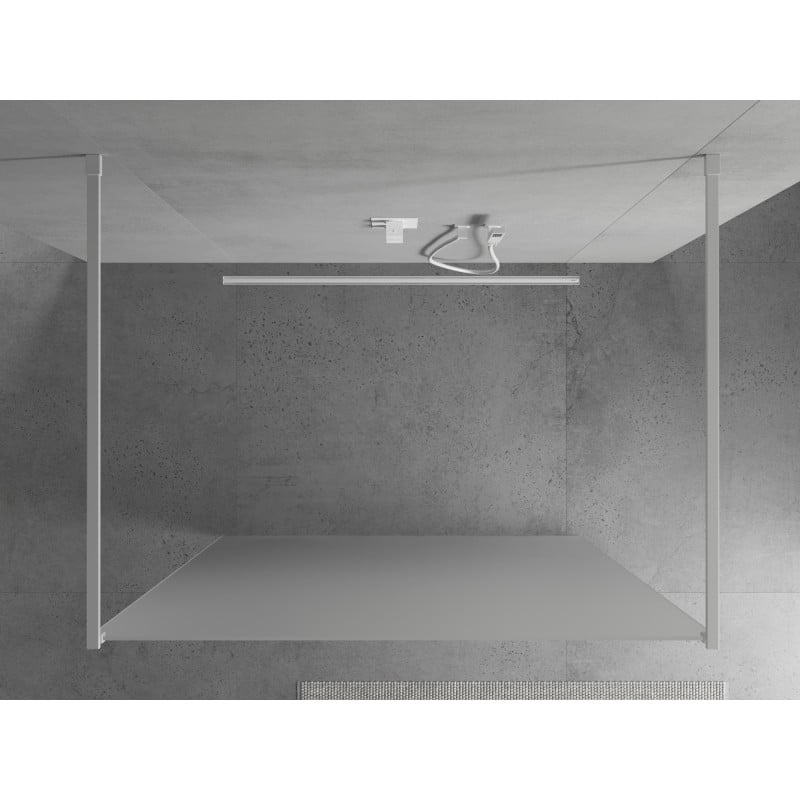 Mexen Kioto vrijstaande douchewand 110 x 200 cm, matglas 8 mm, wit - 800-110-002-20-30