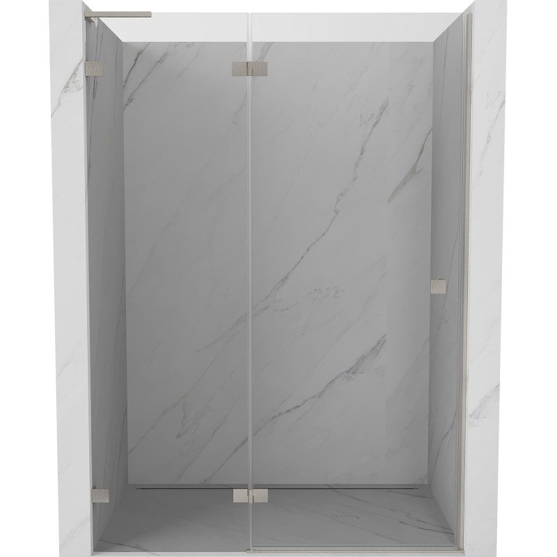 Mexen Lunar L dušiuksed vasakud 135 cm, läbipaistev, harjatud nikkel - 834L-135-000-97-00-L