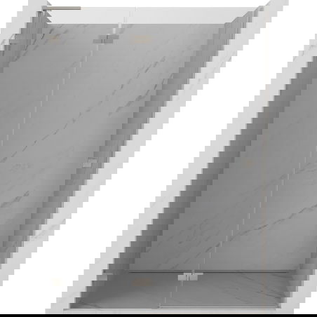 Mexen Lunar L draaideur douchedeur links 135 cm, transparant, geborsteld nikkel - 834L-135-000-97-00-L