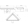 Mexen Flat-T M13 triangular floor drain 20 x 20 cm, black - 1710320