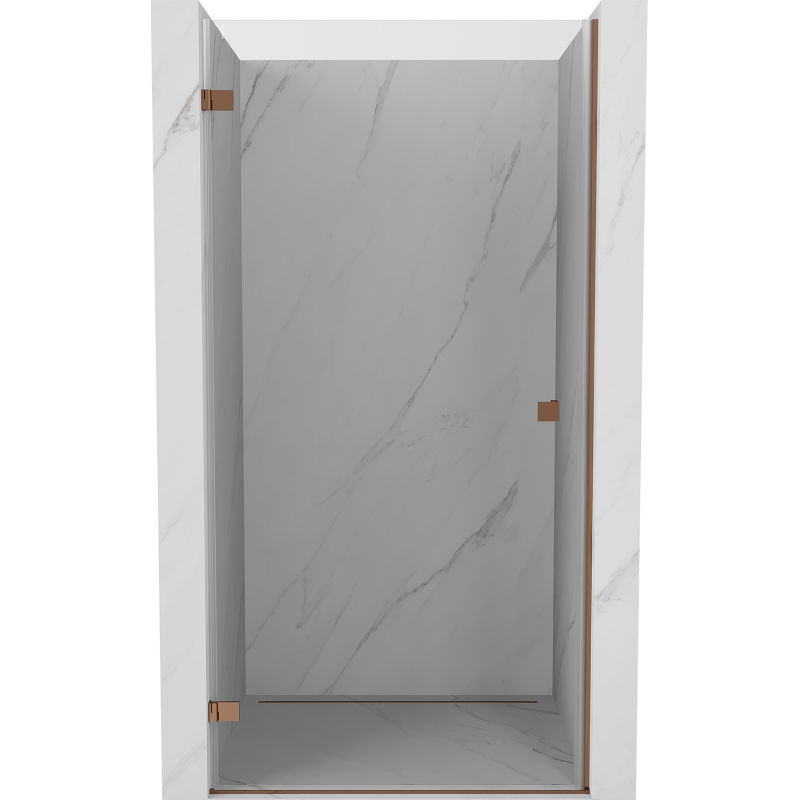 Mexen Lunar-B puerta de ducha abatible izquierda 65 cm, transparente, oro rosa - 832-065-000-60-00-L