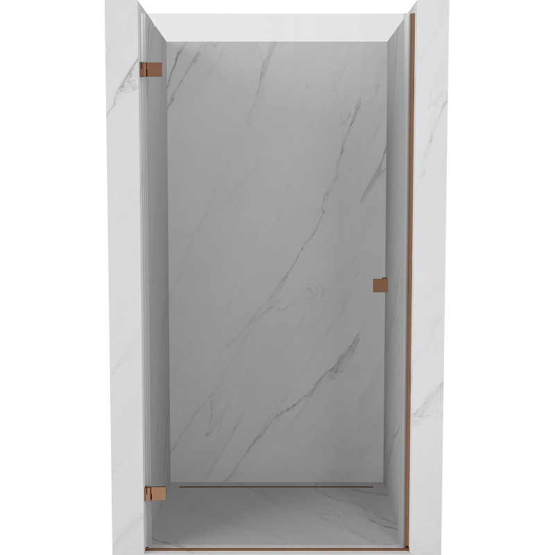 Mexen Lunar-B drzwi prysznicowe uchylne lewe 90 cm, transparent, różowe złoto - 832-090-000-60-00-L