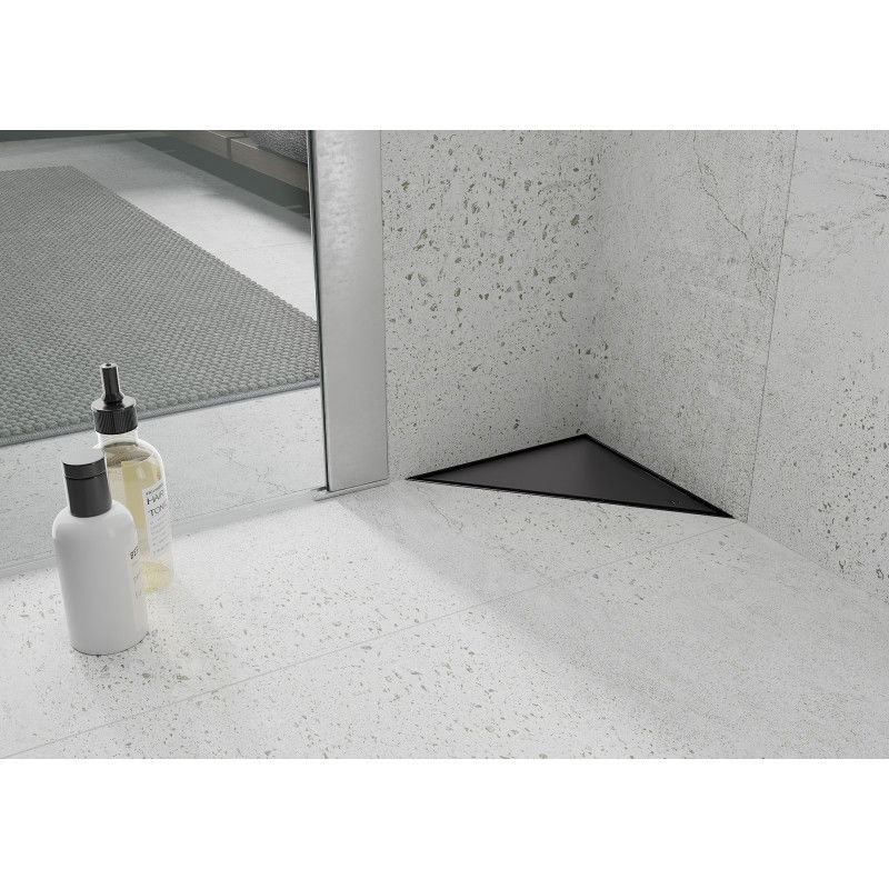 Mexen Flat-T M13 desagüe de suelo triangular 20 x 20 cm, negro - 1710320