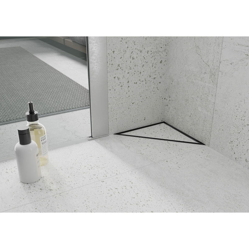 Mexen Flat-T M13 vloerafvoer driehoekig 20 x 20 cm, zwart - 1710320