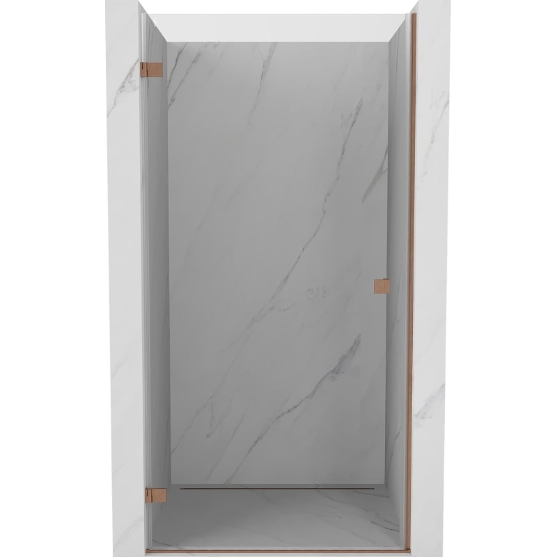 Mexen Lunar-B lijeva zakretna tuš vrata 60 cm, prozirna, brušeni bakar - 832-060-000-65-00-L