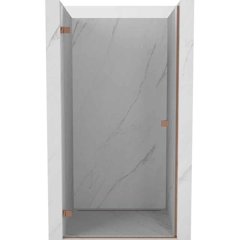 Mexen Lunar-B drzwi prysznicowe uchylne lewe 75 cm, transparent, miedź szczotkowana - 832-075-000-65-00-L
