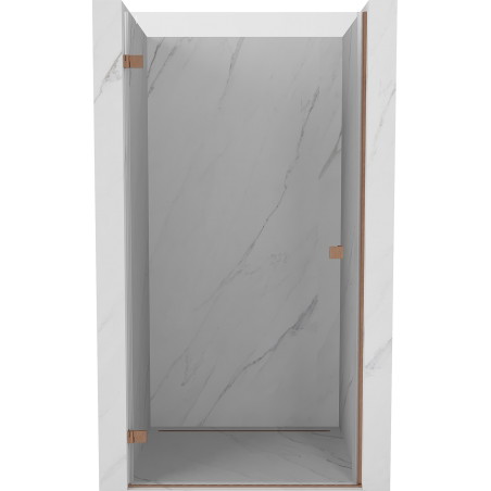 Mexen Lunar-B vasakule avanevad dušiuksed 90 cm, läbipaistev, harjatud vask - 832-090-000-65-00-L