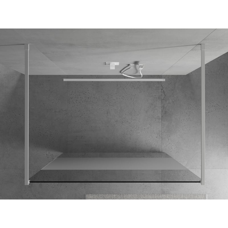 Mexen Kioto vabadusevann dušisein 110 x 200 cm, läbipaistev/matt 8 mm, valge - 800-110-002-20-35