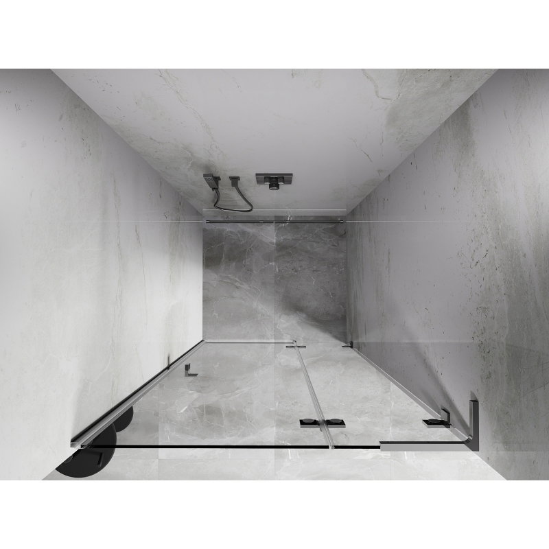 Mexen Lunar L riichter Duschdier, riich Fligel, 105 cm, transparent, Chrom - 834L-105-000-01-00-P