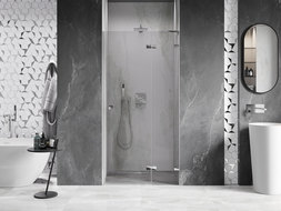 Mexen Lunar L puerta de ducha abatible derecha 110 cm, transparente, cromo - 834L-110-000-01-00-P