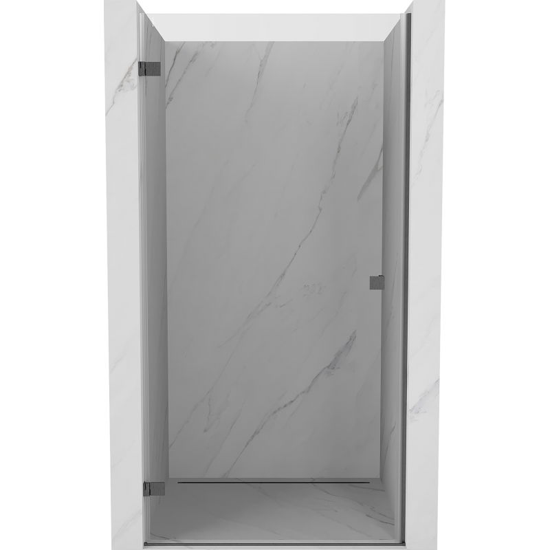 Mexen Lunar-B Duschdreh­tür links 85 cm, transparent, gebürstetes Gun Gray - 832-085-000-66-00-L
