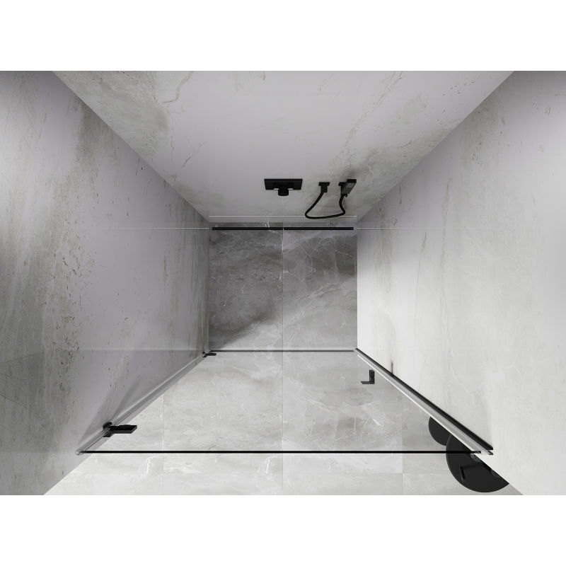 Mexen Lunar-B vänster gångjärnsdörr 85 cm, transparent, borstad pistolfärg - 832-085-000-66-00-L