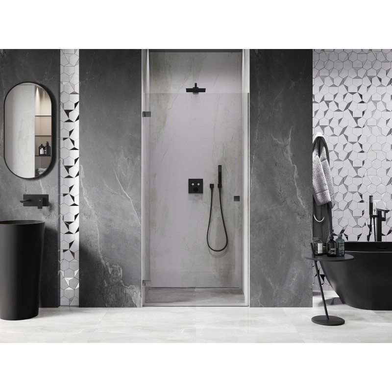 Mexen Lunar-B dušiuksed vasak 90 cm, läbipaistev, harjatud püssihall - 832-090-000-66-00-L