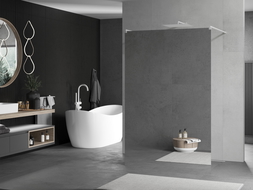 Mexen Kioto 100 x 200 cm Freestanding Shower Wall, 8 mm Mirror, White - 800-100-002-20-50