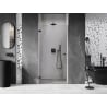 Mexen Lunar-B 60 cm Left Hinged Shower Door, Clear, Black - 832-060-000-70-00-L