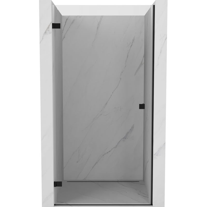 Mexen Lunar-B svängbar vänster duschdörr 75 cm, transparent, svart - 832-075-000-70-00-L