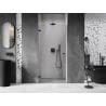 Mexen Lunar-B porte de douche pivotantes gauches 80 cm, transparentes, noires - 832-080-000-70-00-L