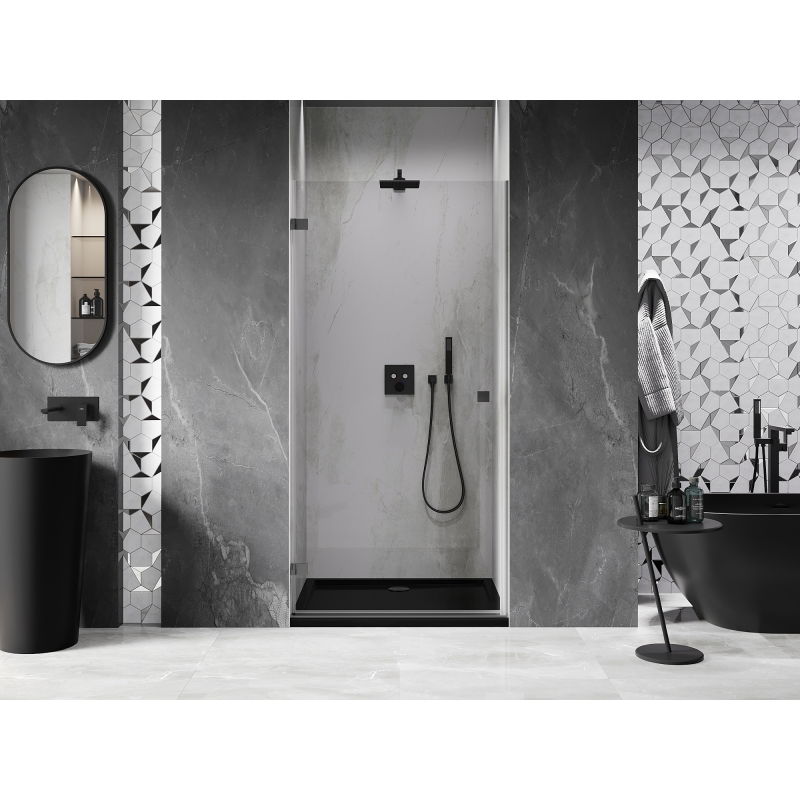 Mexen Lunar-B porte de douche pivotante gauche 60 cm, transparent, gun metal - 832-060-000-95-00-L
