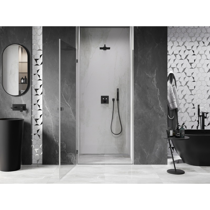 Mexen Lunar-B drzwi prysznicowe uchylne lewe 85 cm, transparent, gun metal - 832-085-000-95-00-L