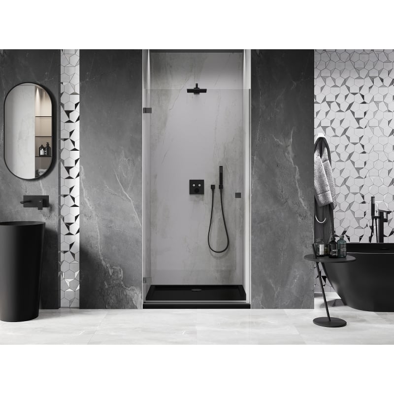 Mexen Lunar-B drzwi prysznicowe uchylne lewe 90 cm, transparent, gun metal - 832-090-000-95-00-L