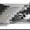 Mexen Kioto vrijstaande douchewand 120 x 200 cm, zwarte rand 8 mm, wit - 800-120-002-20-70