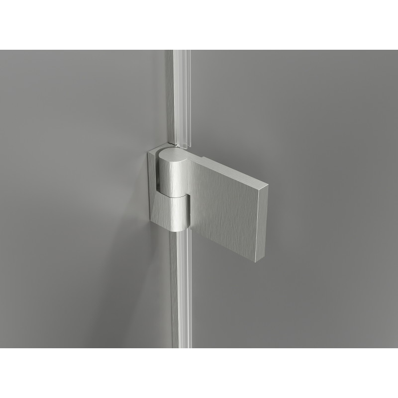 Mexen Lunar-B drzwi prysznicowe uchylne lewe 80 cm, transparent, nikiel szczotkowany - 832-080-000-97-00-L