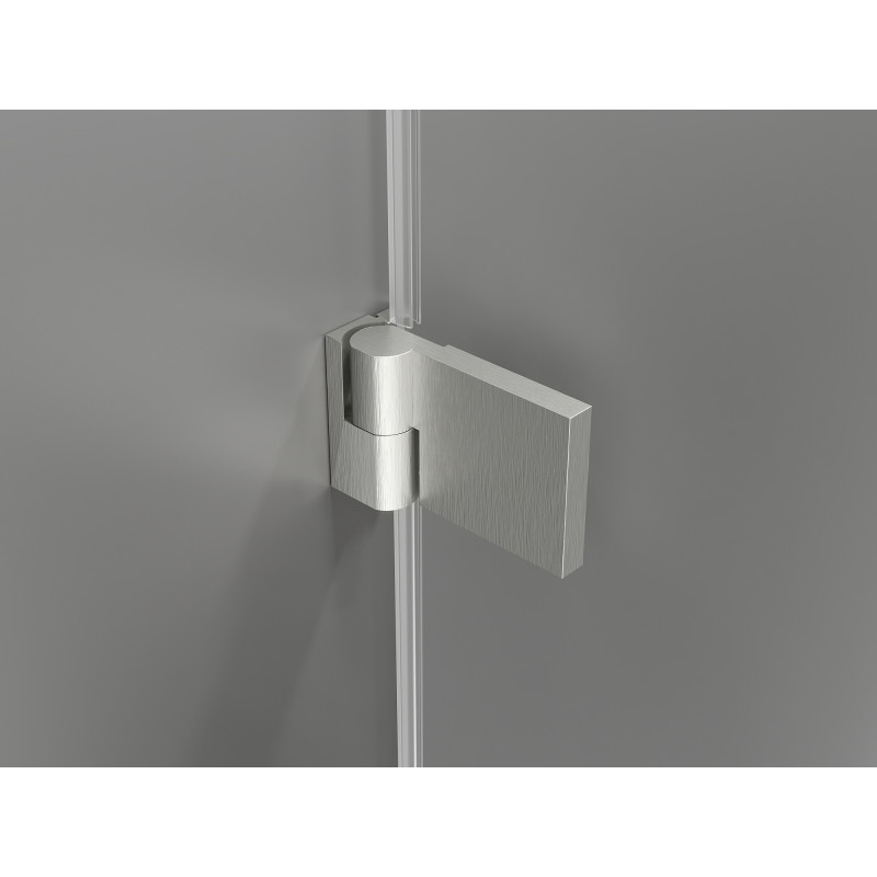 Mexen Lunar-B drzwi prysznicowe uchylne lewe 95 cm, transparent, nikiel szczotkowany - 832-095-000-97-00-L