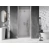 Mexen Lunar-B left hinged shower door 100 cm, transparent, brushed nickel - 832-100-000-97-00-L