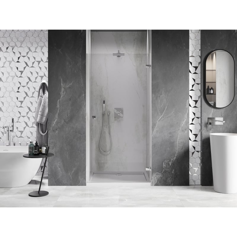 Mexen Lunar-B drzwi prysznicowe uchylne prawe 90 cm, transparent, chrom - 832-090-000-01-00-P