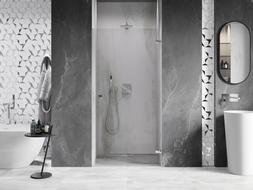 Mexen Lunar-B parema uksega dušiuks 95 cm, läbipaistev, kroom - 832-095-000-01-00-P