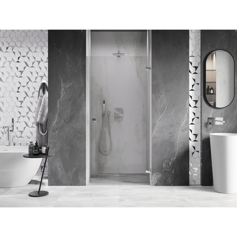 Mexen Lunar-B drzwi prysznicowe uchylne prawe 100 cm, transparent, chrom - 832-100-000-01-00-P