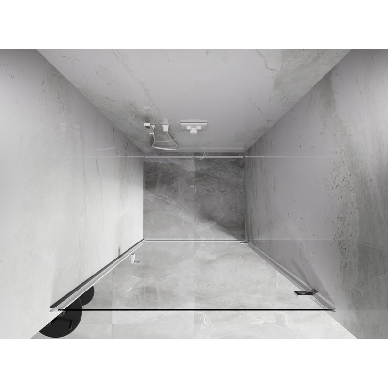 Mexen Lunar-B drzwi prysznicowe uchylne prawe 75 cm, transparent, białe - 832-075-000-20-00-P