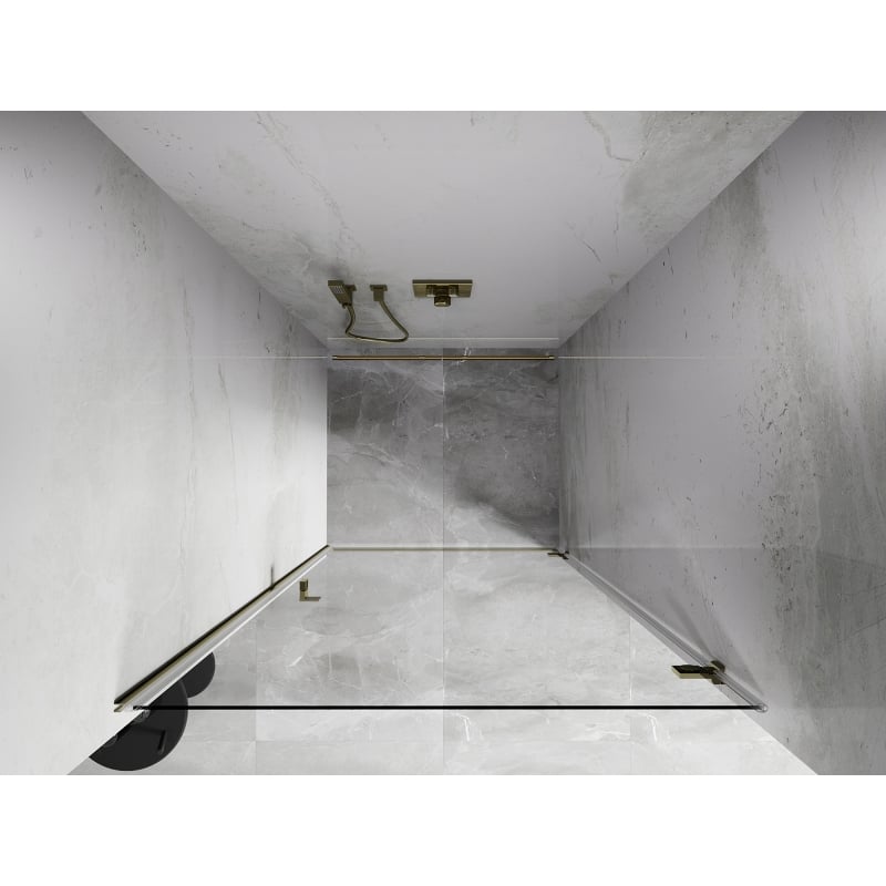 Mexen Lunar-B drzwi prysznicowe uchylne prawe 80 cm, transparent, złote - 832-080-000-50-00-P
