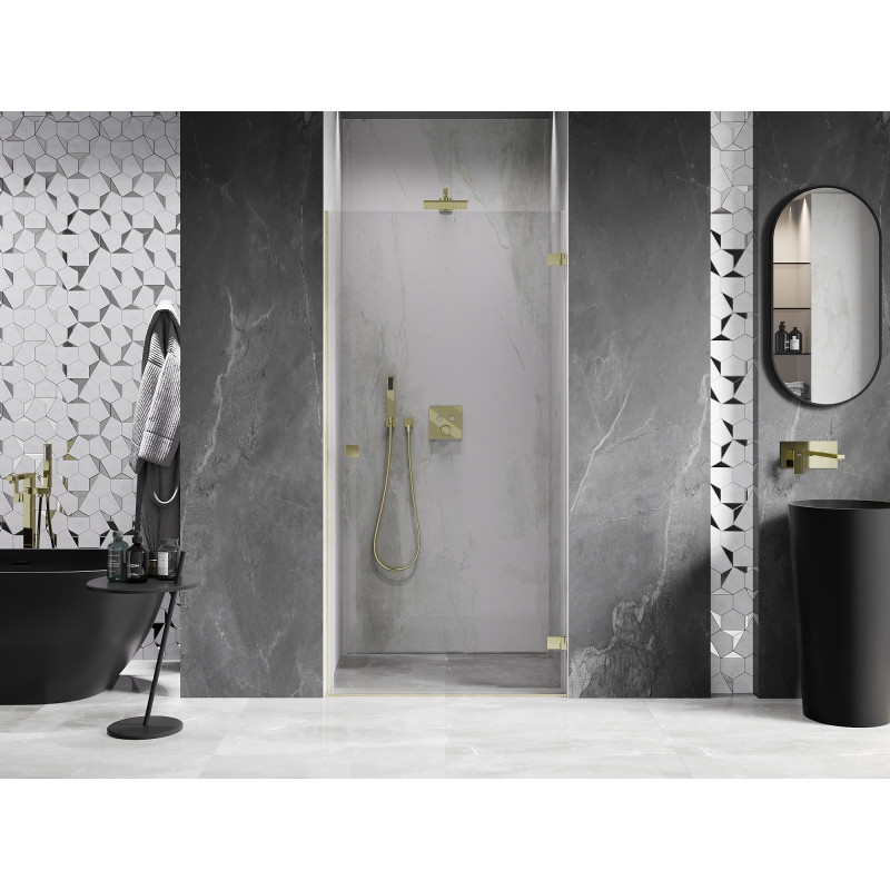 Mexen Lunar-B parema hinged duššiuks 60 cm, läbipaistev, kuldne harjatud - 832-060-000-55-00-P