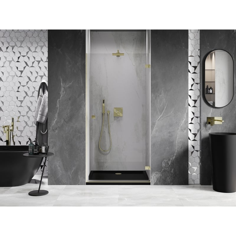 Mexen Lunar-B porte de douche pivotante droite 65 cm, transparent, or brossé - 832-065-000-55-00-P