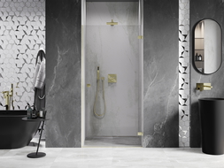 Mexen Lunar-B draaideur douche rechts 95 cm, transparant, goud geborsteld - 832-095-000-55-00-P