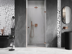 Mexen Lunar-B douchedeur opengaand rechts 60 cm, transparant, roze goud - 832-060-000-60-00-P