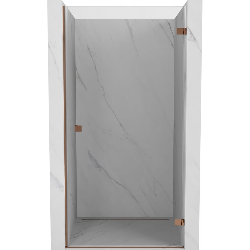 Mexen Lunar-B drzwi prysznicowe uchylne prawe 75 cm, transparent, różowe złoto - 832-075-000-60-00-P
