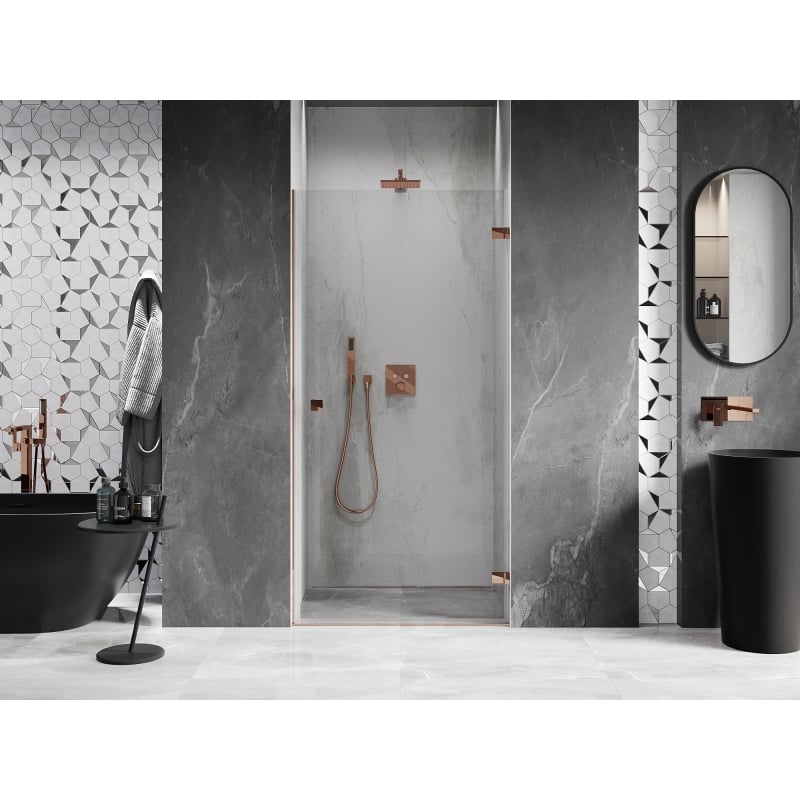 Mexen Lunar-B parema horisontaalne duššiuks 75 cm, läbipaistev, roosa kuld - 832-075-000-60-00-P