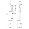Mexen DQ05 sliding shower set, chrome - 785054581-00
