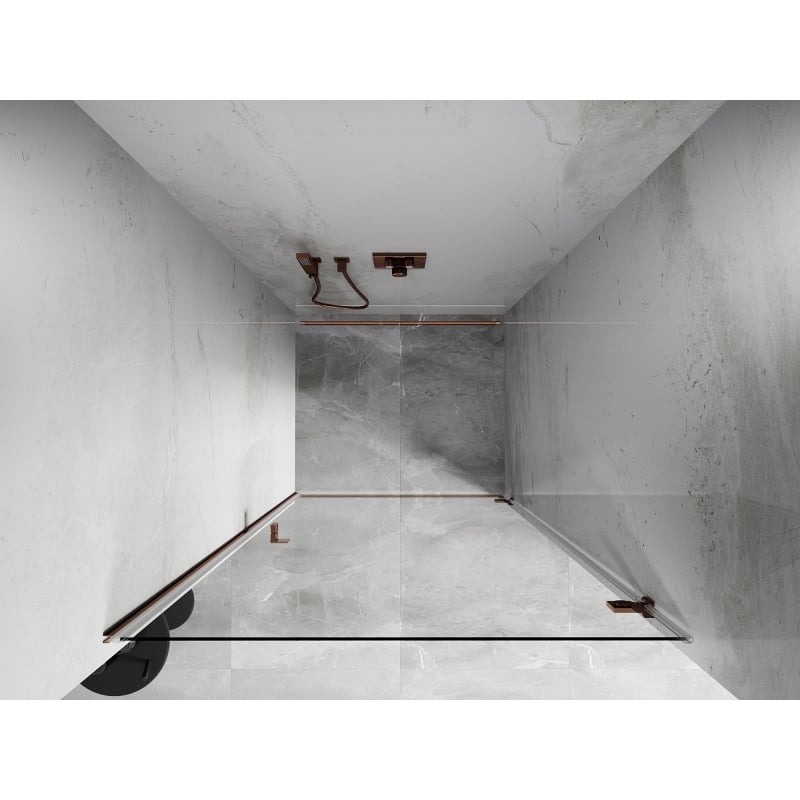 Mexen Lunar-B drzwi prysznicowe uchylne prawe 90 cm, transparent, różowe złoto - 832-090-000-60-00-P