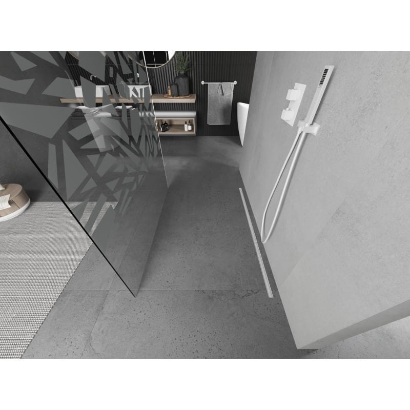 Mexen Kioto freestanding shower screen 120 x 200 cm, white pattern 8 mm, white - 800-120-002-20-85