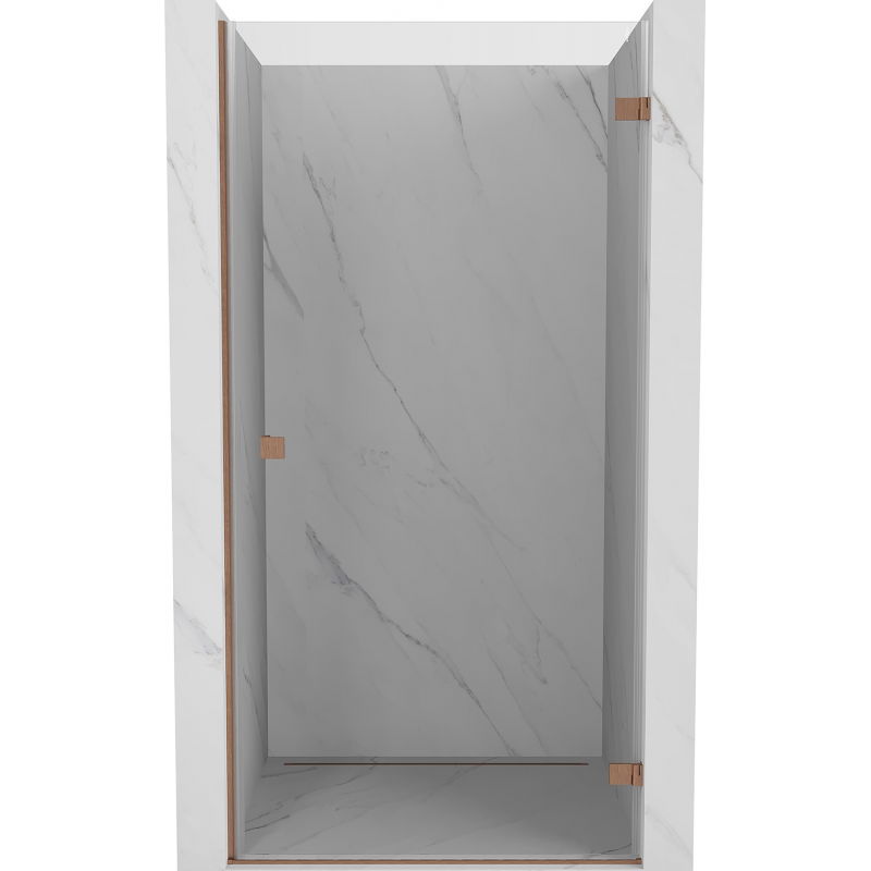 Mexen Lunar-B puerta de ducha abatible derecha 65 cm, transparente, cobre cepillado - 832-065-000-65-00-P