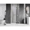 Mexen Lunar L duššiuksed, parempoolne avatav 85 cm, läbipaistev, valge - 834L-085-000-20-00-P
