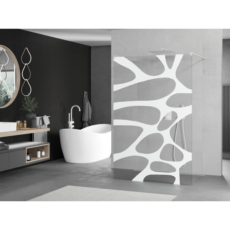 Mexen Kioto freestanding dušisein 110 x 200 cm, valge laine 8 mm, valge - 800-110-002-20-97