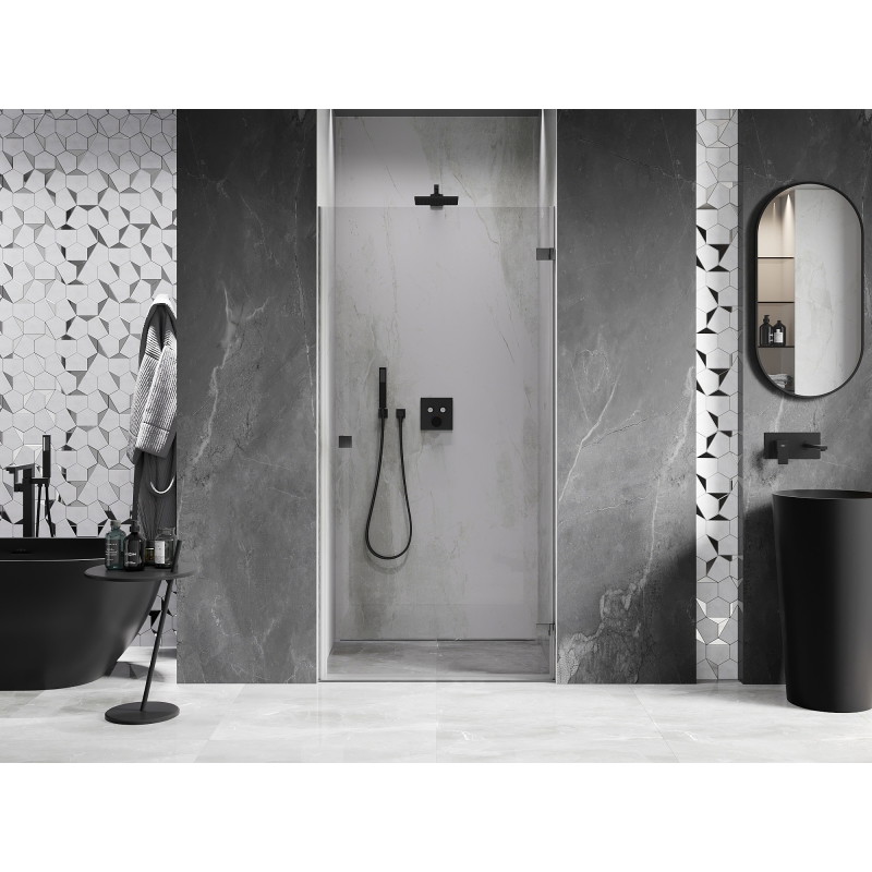 Mexen Lunar-B dušiuks tõstuksed parempoolsed 70 cm, läbipaistev, harjatud relv-hall - 832-070-000-66-00-P